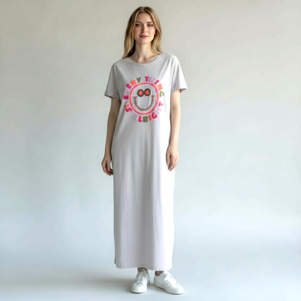 SMILEY COTTON T-SHIRT DRESS