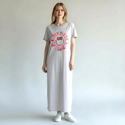 SMILEY COTTON T-SHIRT DRESS