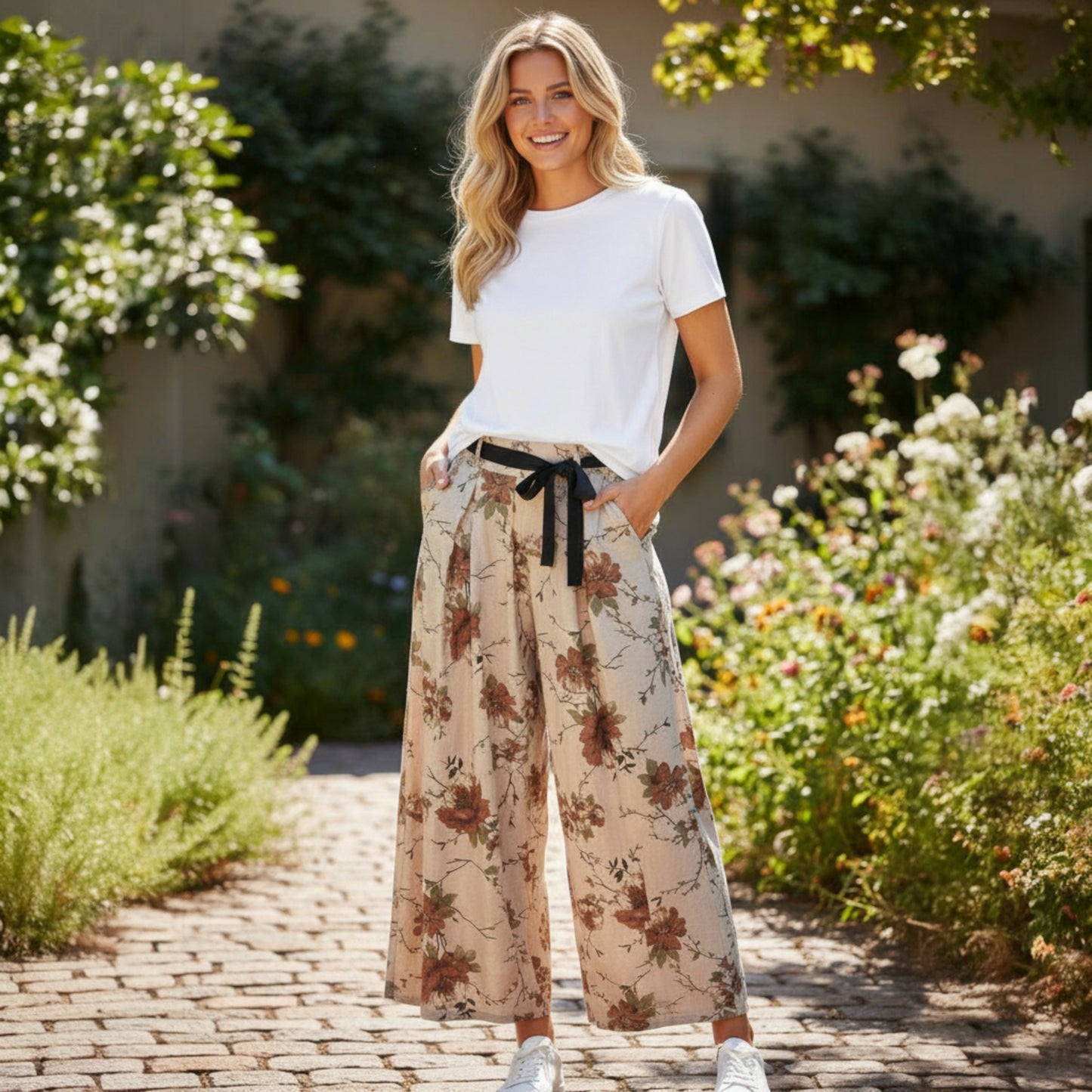 PANSY COTTON WIDE LEG PANTS