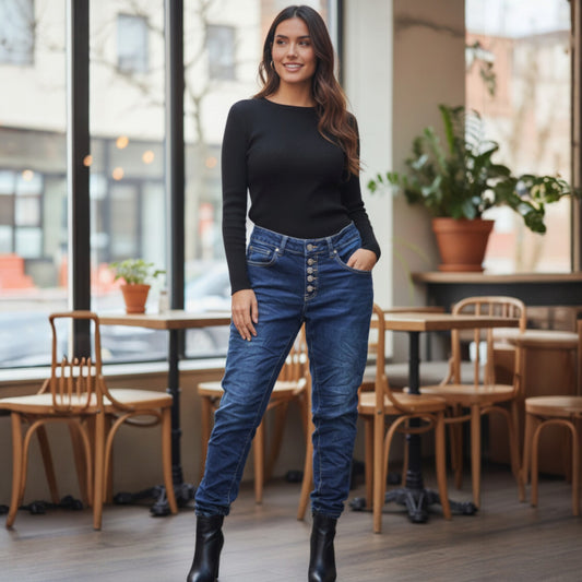 CATHY DENIM BUTTON UP PANTS