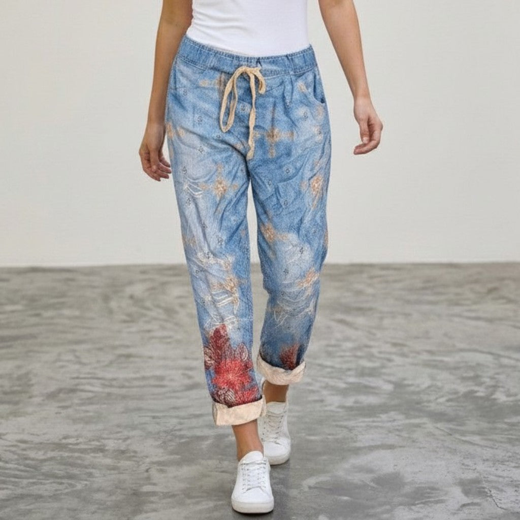 ASHLYN PRINTED ELASTANE PANTS