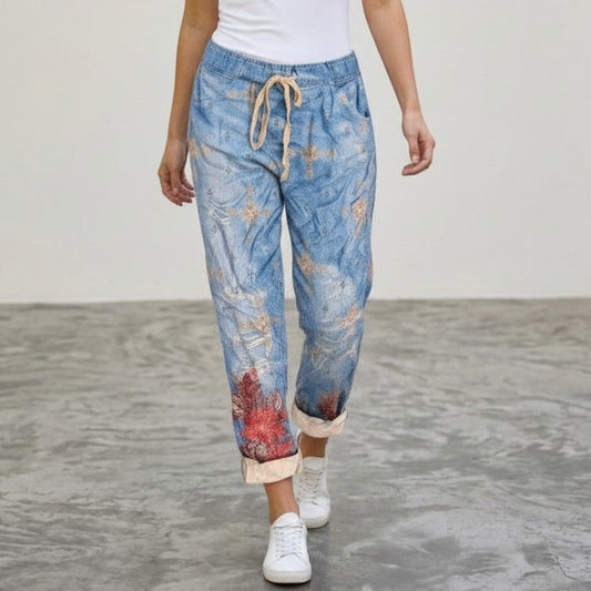 ASHLYN PRINTED ELASTANE PANTS