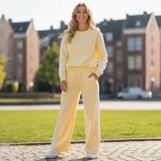 ALICIA SOFT KNIT STRIPE TRACKSUIT SET
