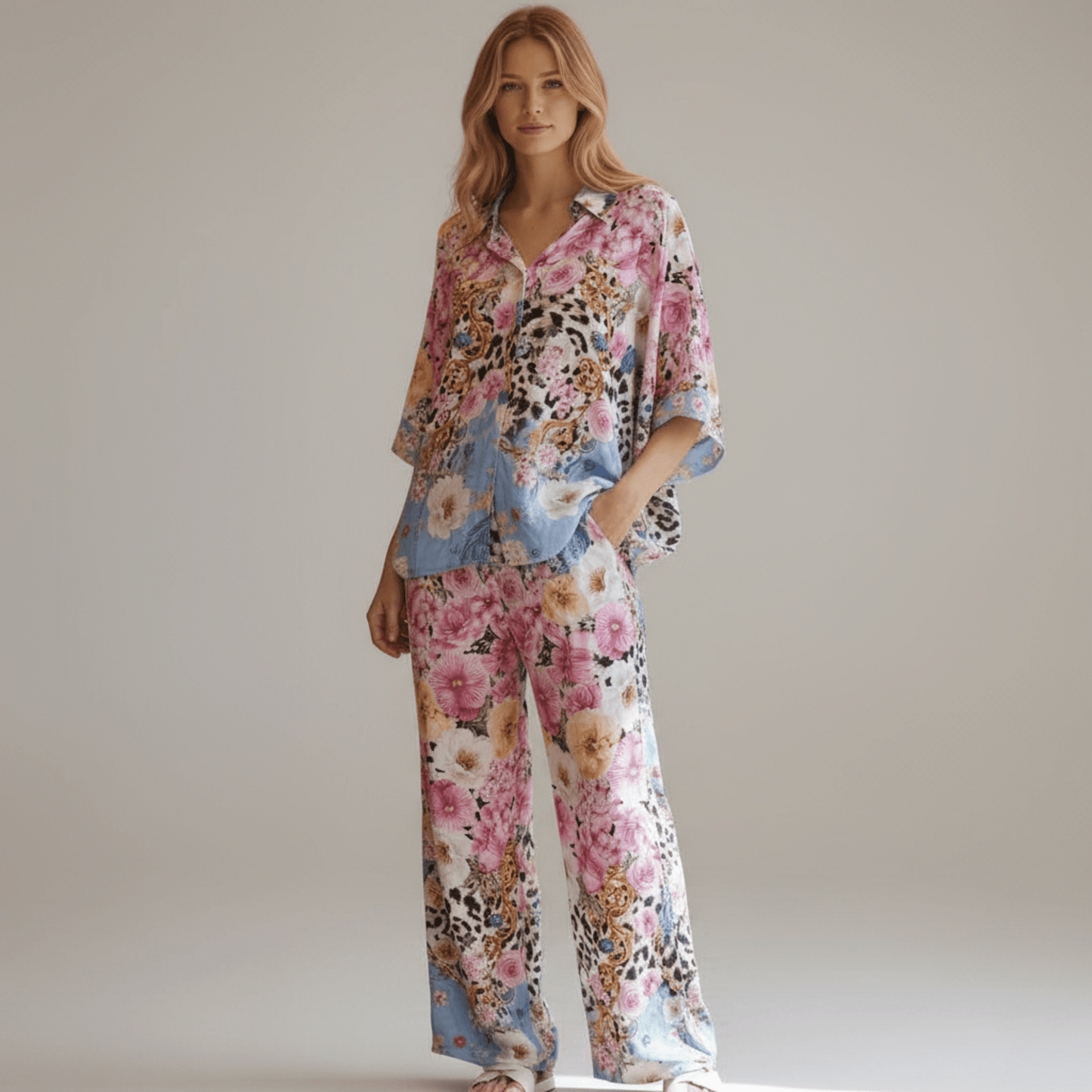 XANTHIA SOFT LINEN BLEND SHIRT PANTS SET