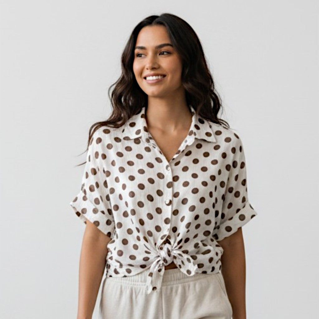 IDA COTTON POLKA DOT SHIRT