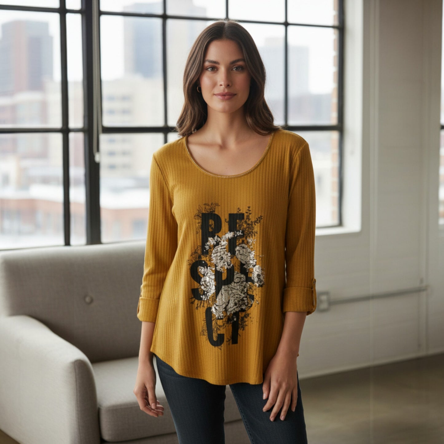 RIB JERSEY KNIT RESPECT TOP