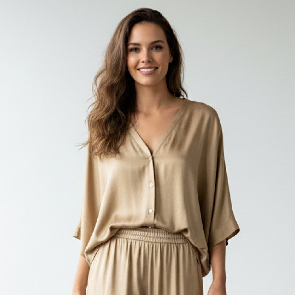 HILDA HEAVY SATIN CARDIGAN TOP