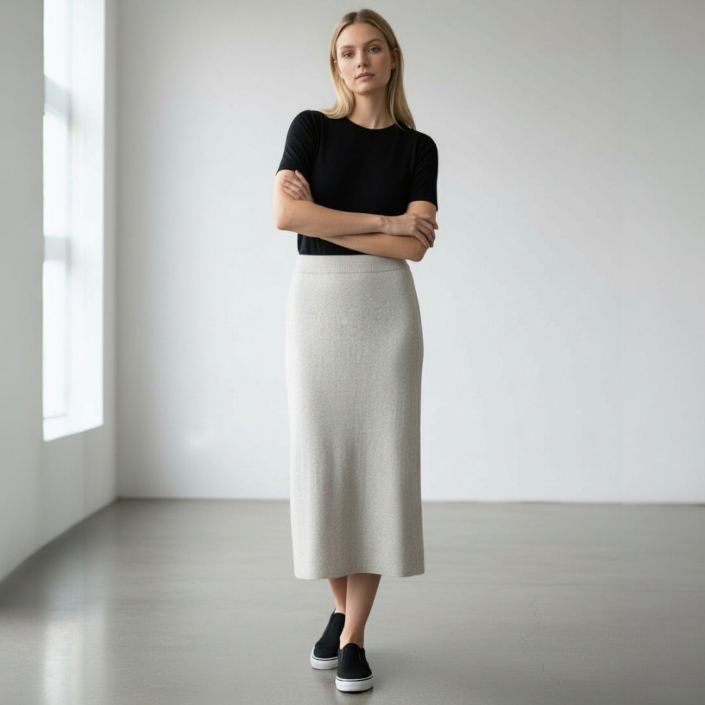 LOTTIE SOFT KNIT LINEN BLEND SKIRT